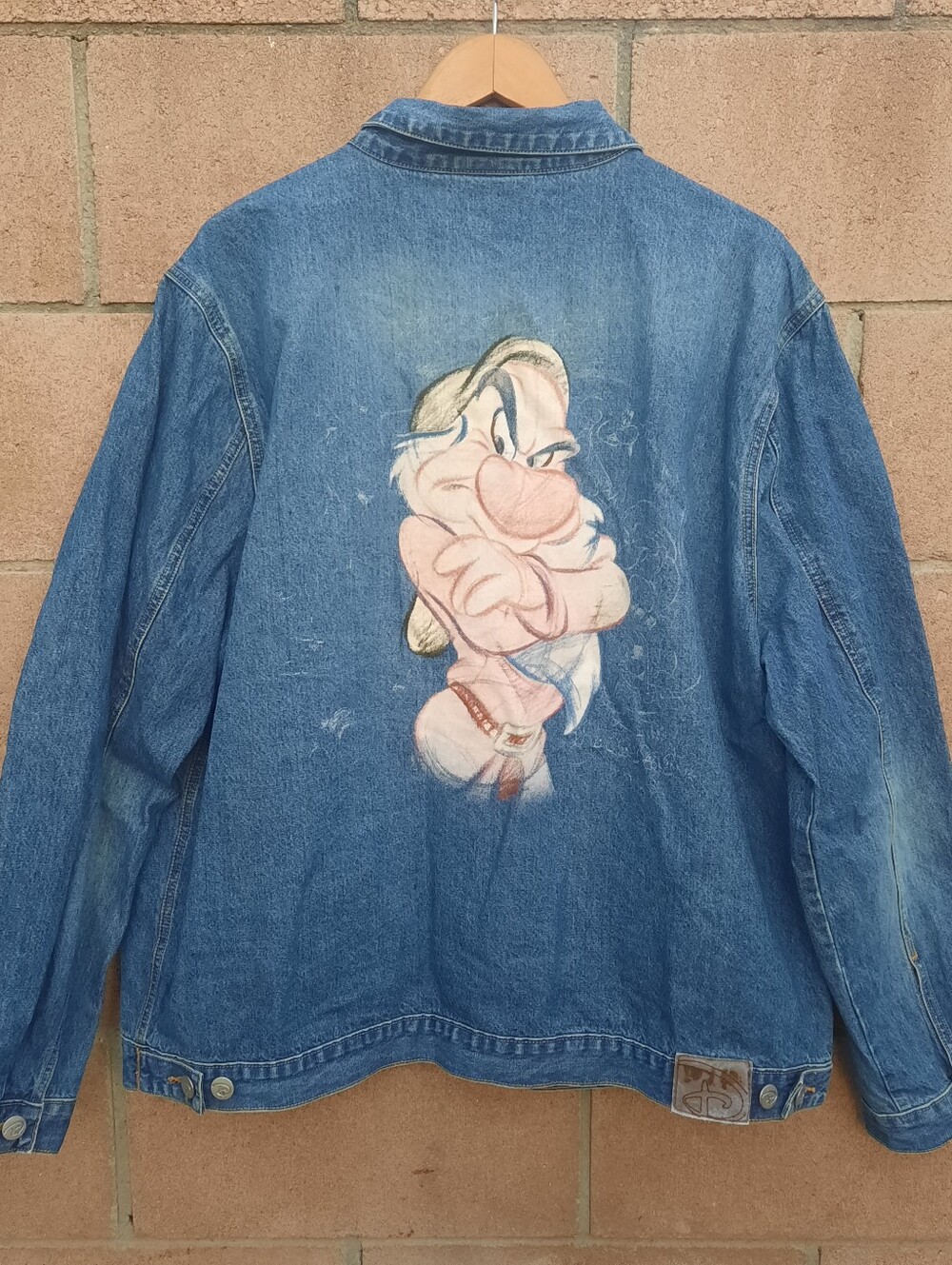 Disney Store Snow White & The Seven Dwarfs Grumpy Denim Jean Jacket Size XXL